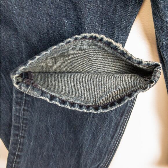 Helmut Lang Collab Men’s Jeans 30x32 Straight Fit Dark Indigo Minimalist Denim - Picture 10 of 13